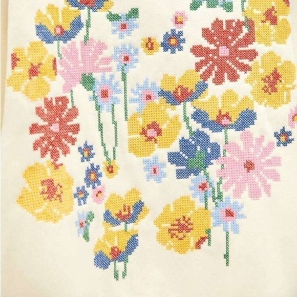 ZARA FLORAL EMBROIDERED Floral SWEATSHIRT Sz S Bloggers Favorite Winter Feminine - Picture 5 of 16